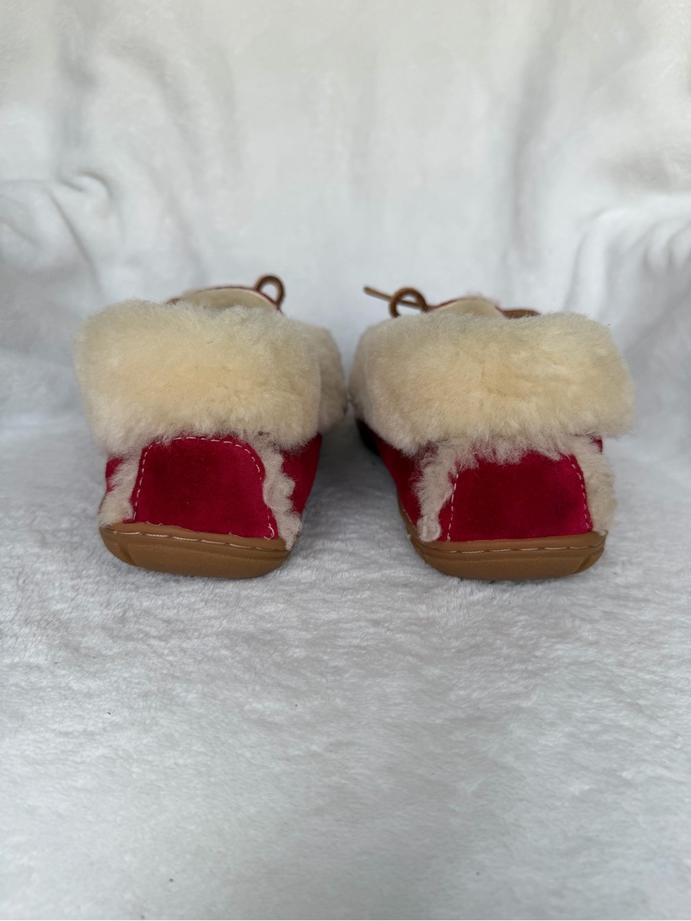 Llbean wicked good warm slippers us women’s size 10 red suede shearling lined - Picture 4 of 9